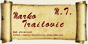 Marko Trailović vizit kartica